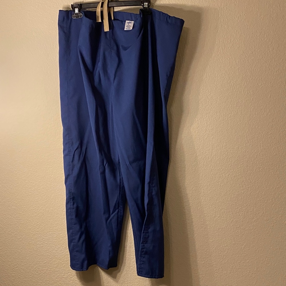 Elegant Women's Blue Wide Leg Scrub Uniform Pants